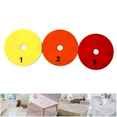 3 Teile/satz 4 Zoll 100mm Trocken/nass Diamant 3 Schritt Polierpads Diamant Granit