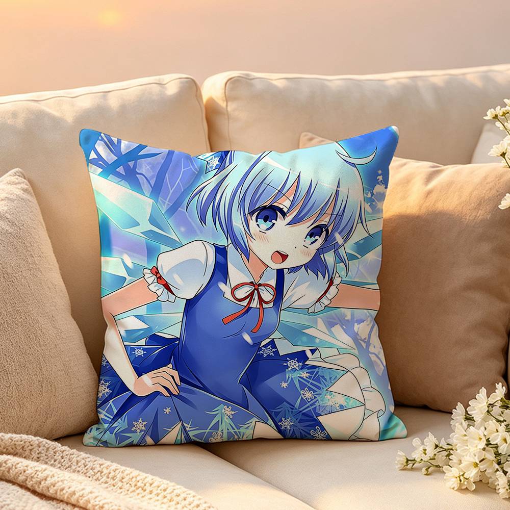 Cute Touhou Project Ccirno Pillow Case Pattern Printed Pillowcase For Living Room Sofa Cushion Cover
