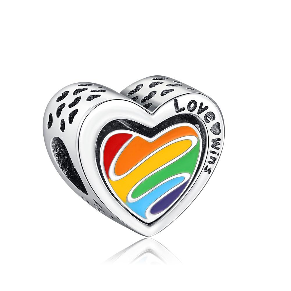 Original Colorful Pendant Chakra Rainbow Charm Fit Bracelet Diy For Women Elegant Bead Pride Month Love Mother'Day Gifts