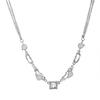 Spice Girls Must Have Moonstone Square Diamond Necklace Women'S Light Luxury High-End Collarbone Chain Trendy Temperament Versatile Neck Chain