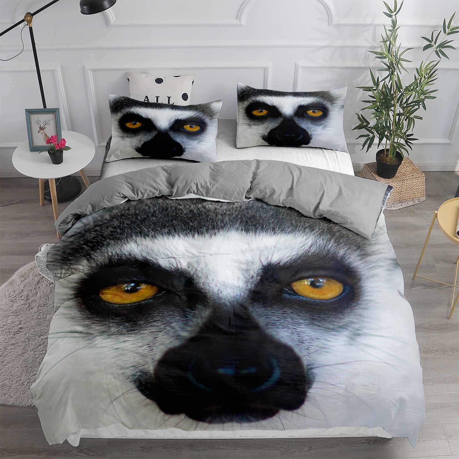 

Fishy, Mianyang,Fox Animal Pattern Bedding Set Home Textile Bedclothes Bamboo Fiber Quality Ropa De Cama Duvet Cover Set EU single(135x200cm)