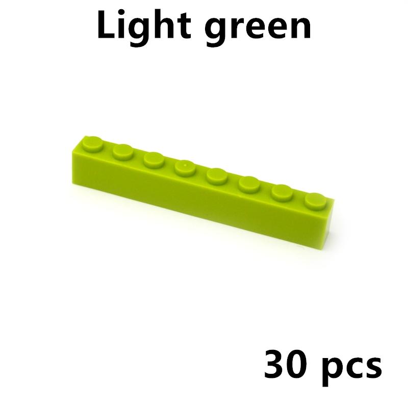 30Pcs Thick Building Bricks 1x8 Dots DIY Educational Construction Toys for Children
