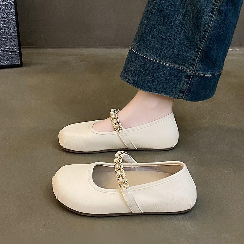 Skirt Soft New Feet Mary Jane Single Shoes Women'S Beanie Shoes Evening Shoes Flat Bottom Not Tired With Summer French Style
