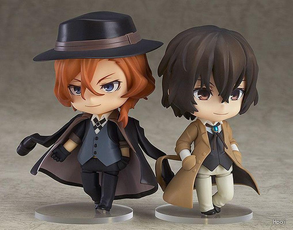 10cm Bungo Stray Dogs Q Edition Osamu Dazai Nakahara Chuuya Anime Figure Pvc Action Figurine Statue Model Collection Toys Gifts