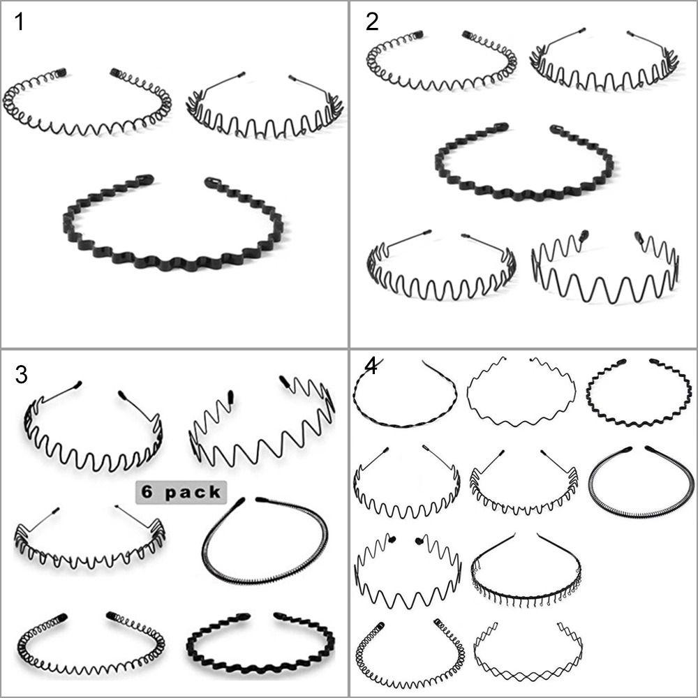 Alice Style Hair Styling Tool Sports Metal Hairband Wavy Headband Casual Headwear Black Head Hoop
