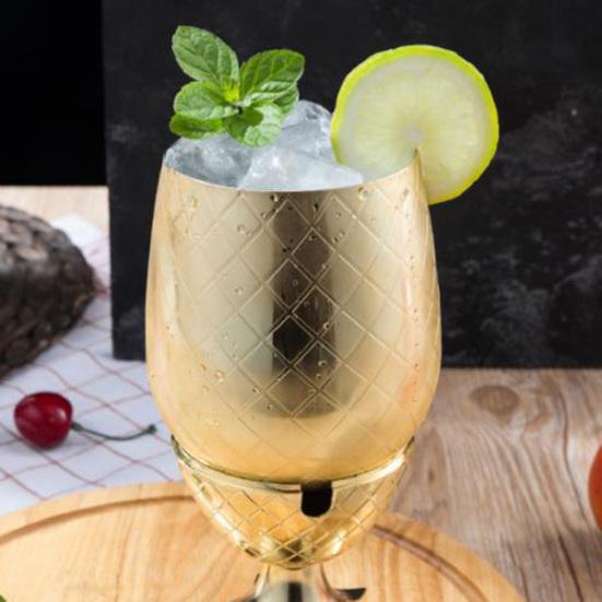 Taza de Cobre Forma de Piña Moscow Mule 550ml para Cócteles Café Leche Bebidas