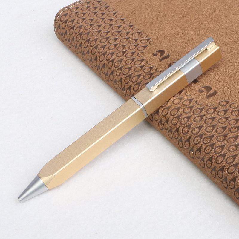Direct Supply Aluminum Rod Oxidation Rotating Square Ballpoint Pen Exquisite Light Luxury Signature Pen Enterprise Welfare Advertising Gifts