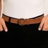 Luxury Design Suede Leather Belt Pin Buckle Waistband Fashion Business Waist Belt  For Women