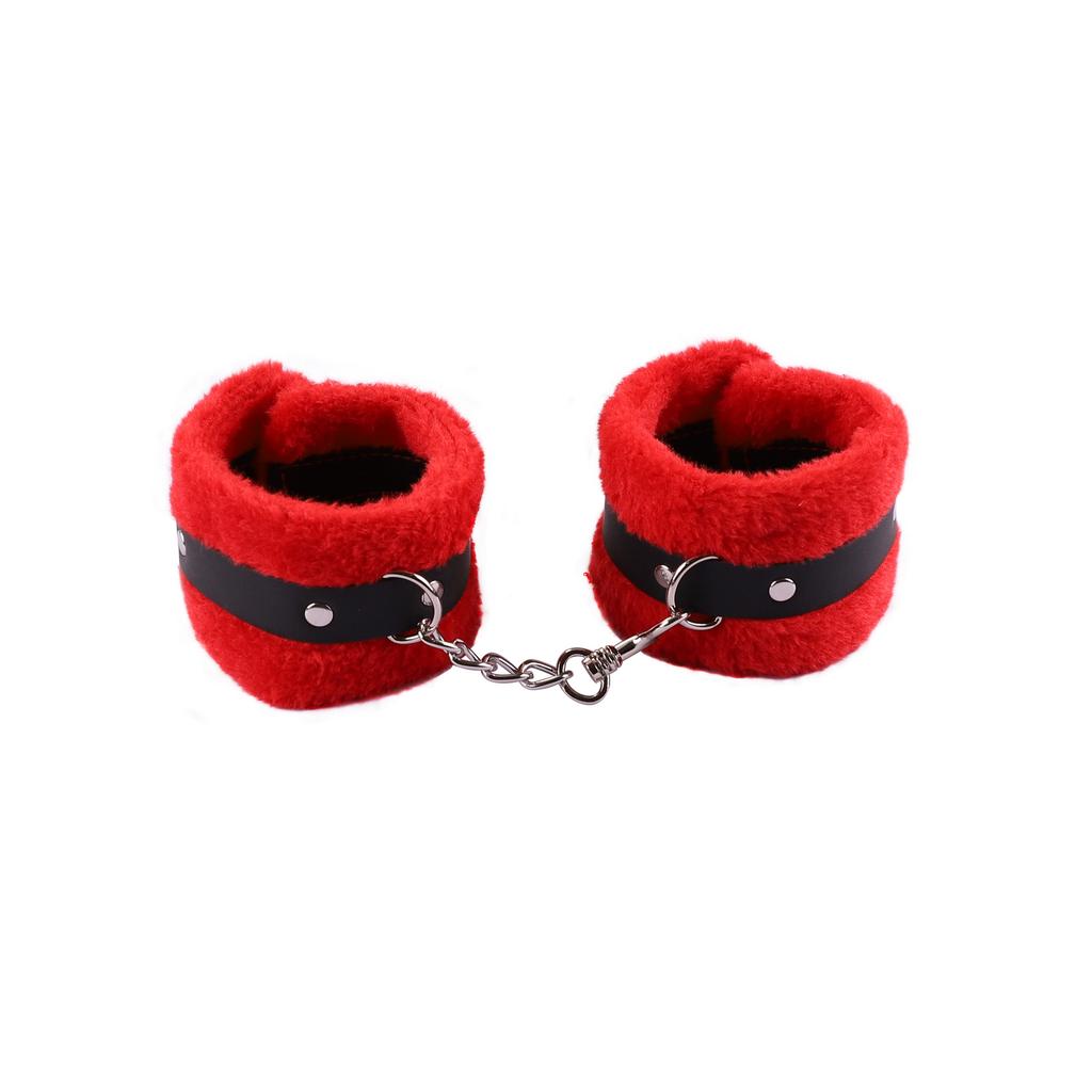 SM Adjustable Handcuffs Toy PU Leather Plush Handcuffs Blindfold Masks Set Restraints Bondage Sex Toy For Adult Game Accessories