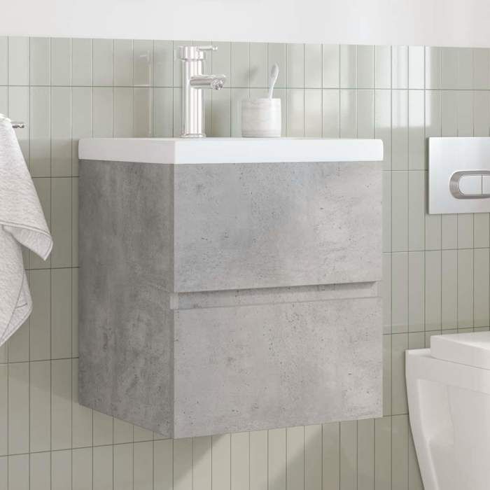 VidaXL Ensemble de meubles de salle de bain 2 pcs gris béton 3324913