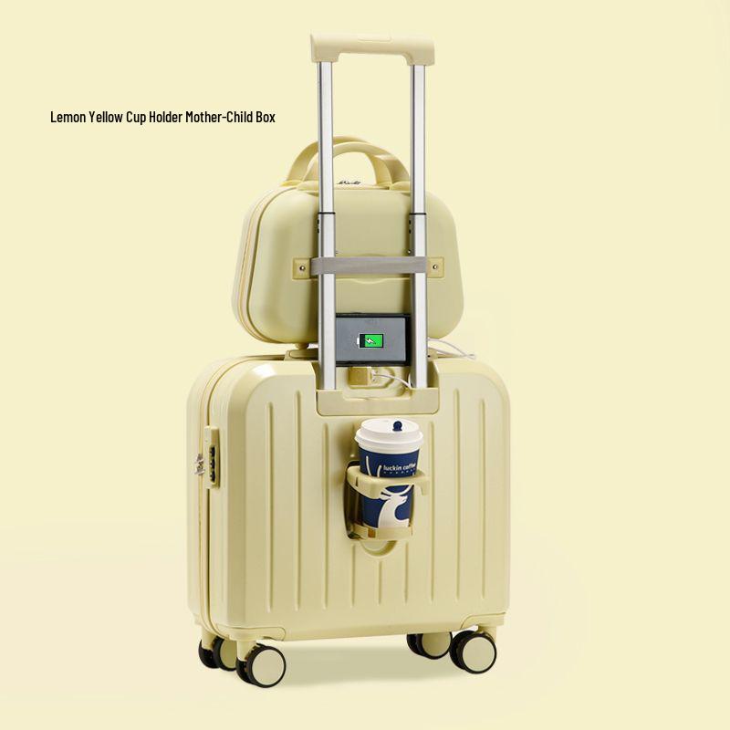 18-Inch Ultra-Light Women's Multi-Functional Carry-On Suitcase - Durable, Sturdy, Silent Travel Trolley