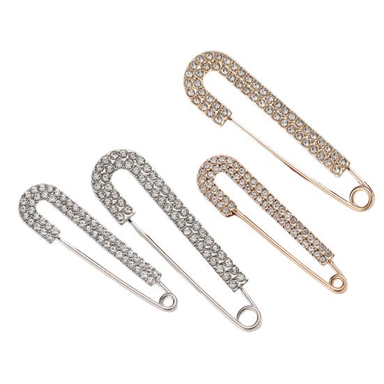 Women Brooch Pin Sweater Shawl Clip Rhinestone Safety Pin Dress Shirt Clip Brooch for Cardigans Scarves
