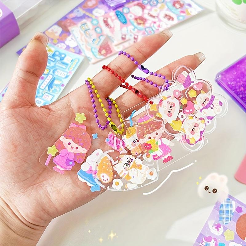 44/84/104pcs Cartoon Guka Cream Gum Boxed Stickers Set for Girls Doll House Transparent Acrylic Sticker DIY Background Board Set