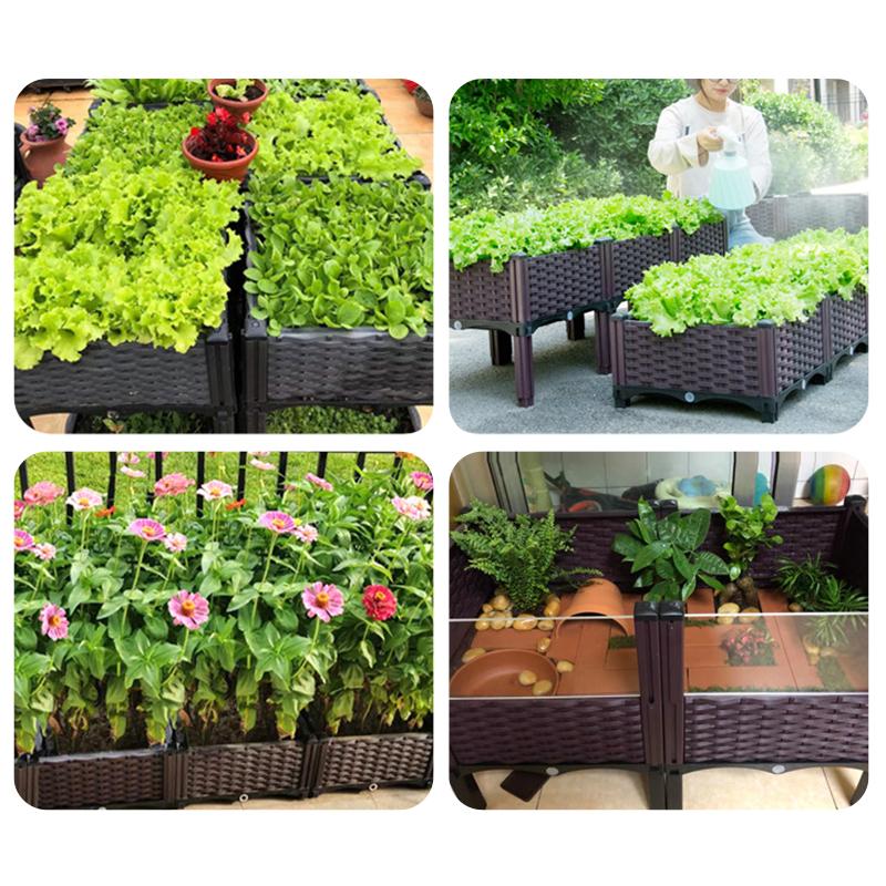 Outdoor Vegetable Planter Box Large Capacity Plant Growing Pot For Herb Tomato Vegetables Garden Balcony