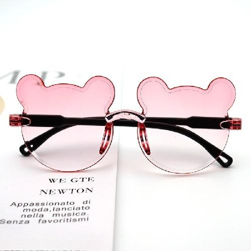 1Pc Outdoor Travel Skiing Sunglasses Cartoon Bear Sunglassess for Boy Girl Children Rimless Casual Sunglasses UV400 Fashionable