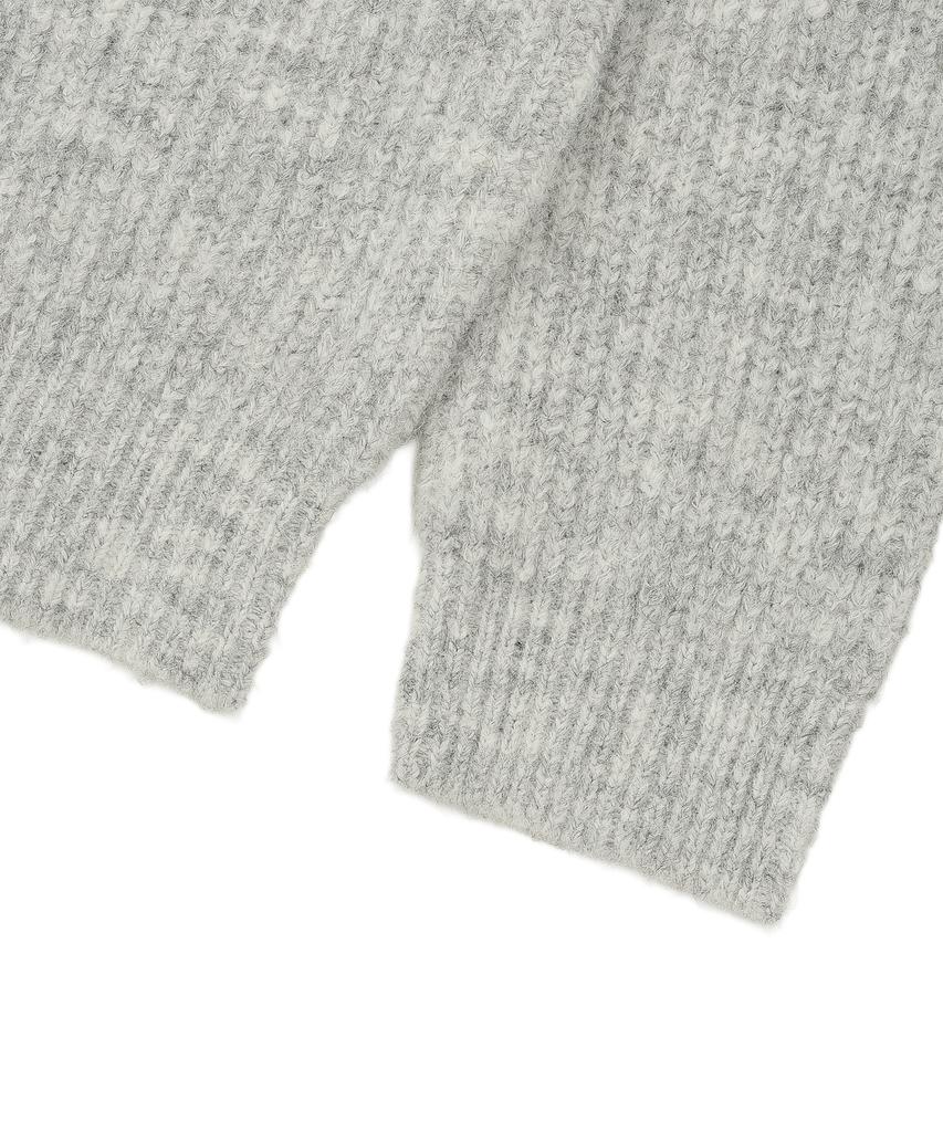LMR Hairy Heart Embroidered Pullover Knit Light Grey