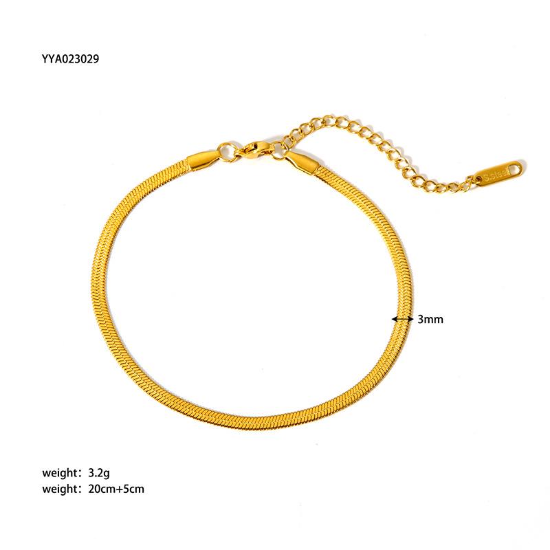 Gold-Plated Stainless Steel Fashion Anklet - Non-Fading Titanium Foot Jewelry