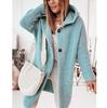 Women's Long Hooded Knitted Cardigan Solid Color Sweater Coat Warm Winter Thickened