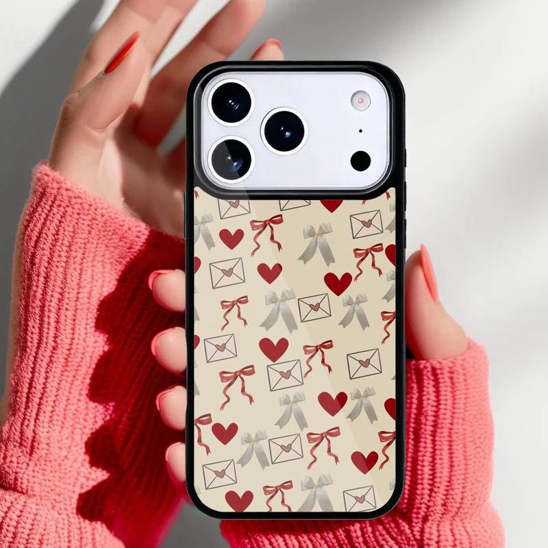 Aesthetic Pink Ribbons Bow Tie Phone Case for iPhone 17 16 15 14 13 Pro Max Back Cover for 12 11 Pro Coque