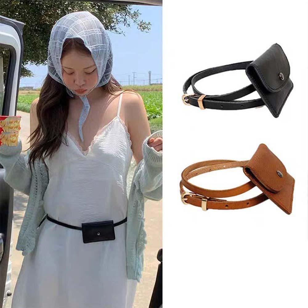 2 in 1 Waistband Waist Bag Detachable PU Leather Coin Purse Simple Waist Belt With Bag  Work