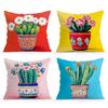 Cactus Pillowcase Bedroom Sofa Cushion Cover 100% Polyester Living Room Cushion Pillowcase Home Comfortable Decor