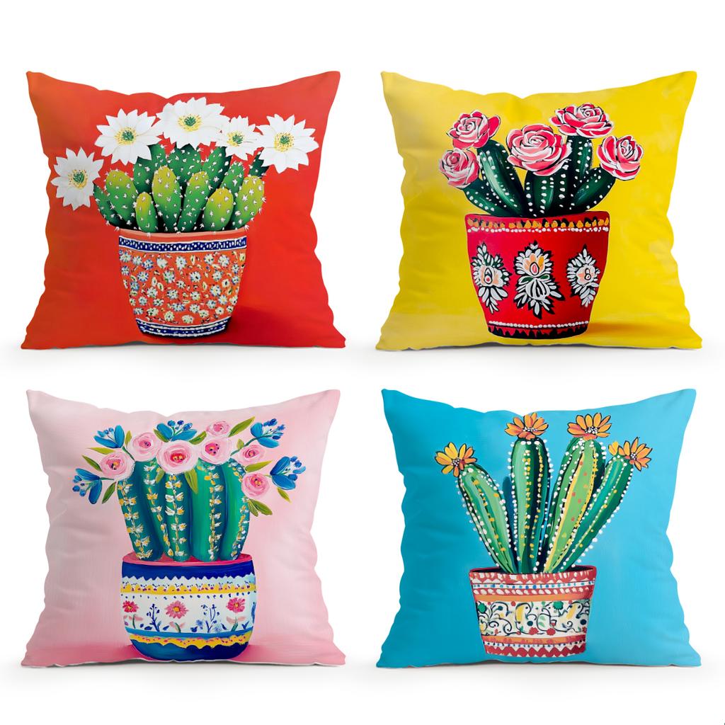 Cactus Pillowcase Bedroom Sofa Cushion Cover 100% Polyester Living Room Cushion Pillowcase Home Comfortable Decor