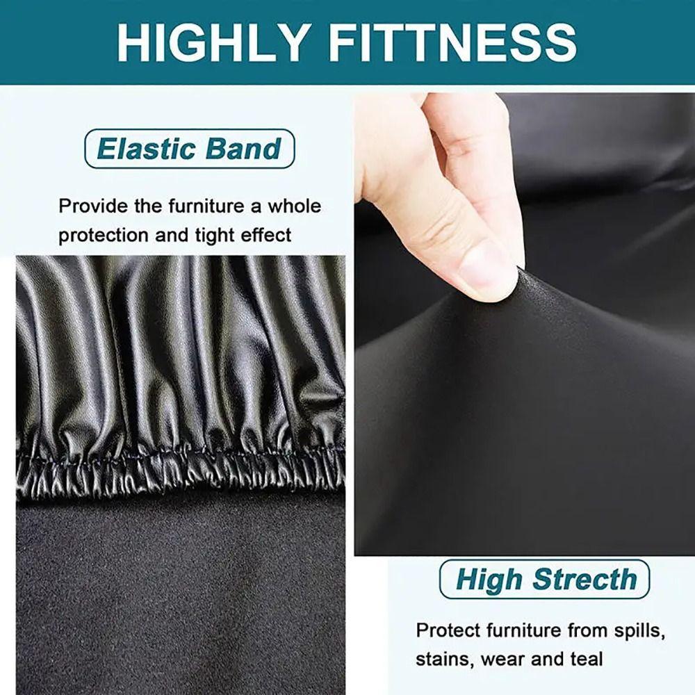 1Pcs PU Leather Chair Seat Cover with Elastic Bands Slipcover Round Chair Cover 28-40cm Waterproof Stool Seat Cushion Cover