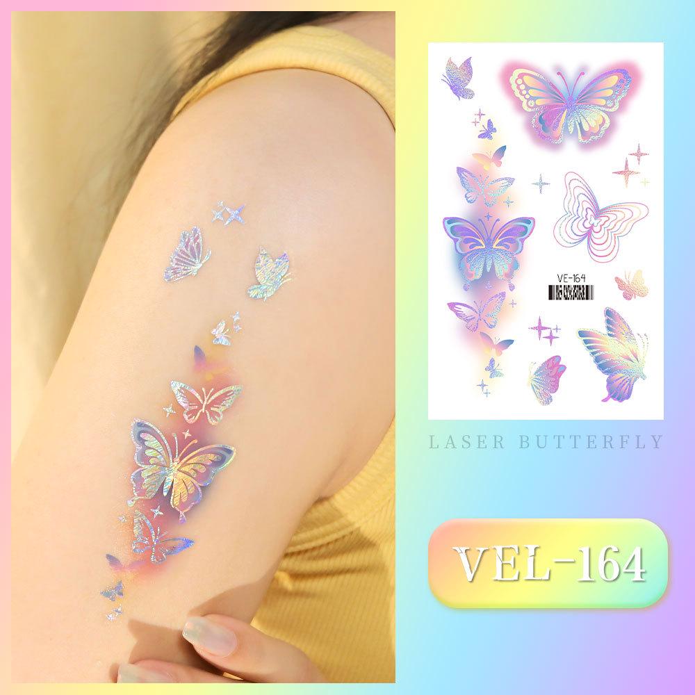 Waterproof Kids' Cartoon Tattoo Stickers: Princess, Butterfly & Mermaid Series