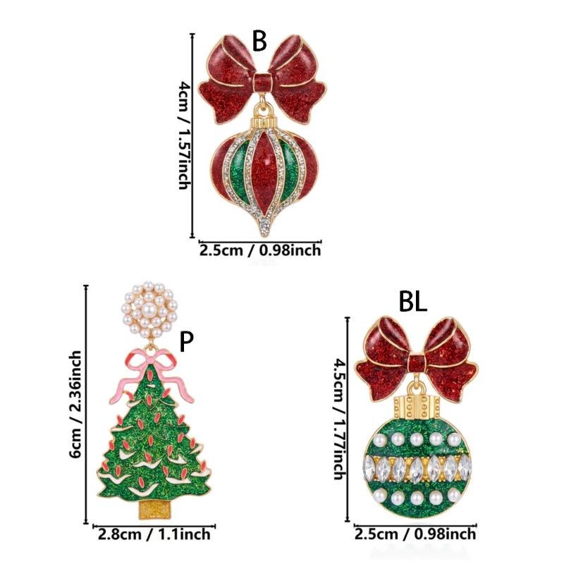 Holiday Dangle Earrings Christmas Drop Jewelry with Gold Tone Glitter Finish for Parties Dinners and Seasonal Styling
