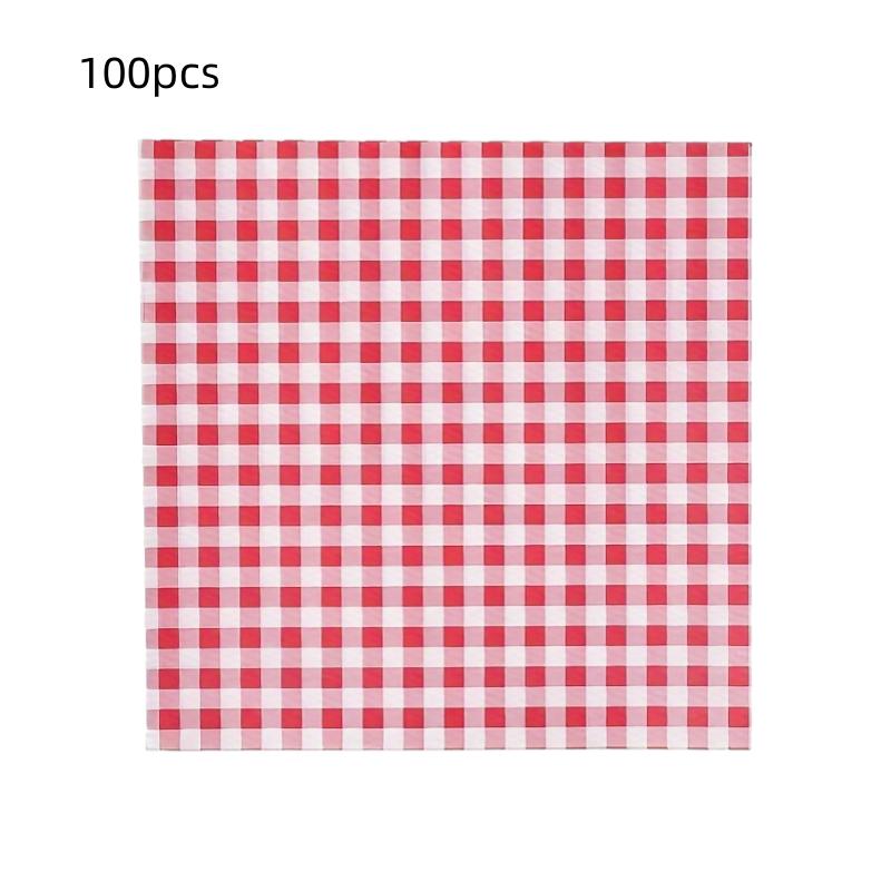 

Checkered pattern oil paper baked cake dessert macaron sandwich burger french fries towel roll oil proof paper pad червоний