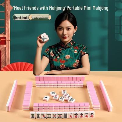 Mini Tuiles de Mahjong Portables pour le Camping en Plein Air et les Voyages