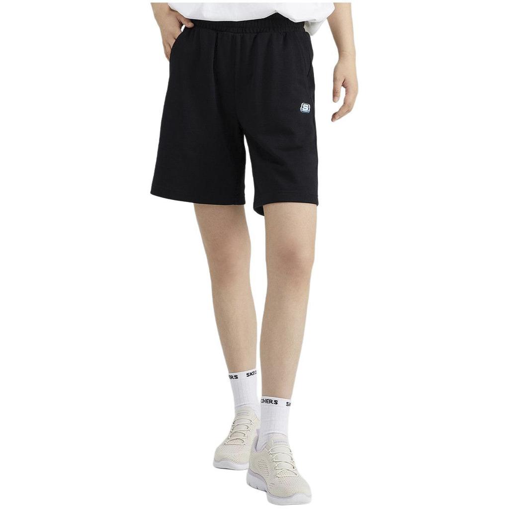 Skechers Solid Color Breathable Comfortable Sports Shorts Women shorts Carbon-Black L223W136-0018