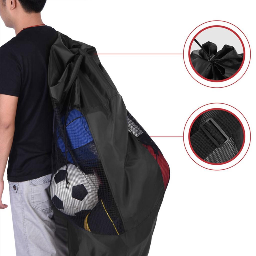 Portable Basket  Foot  Volley  Soccer Sports  s Mesh Drawstring Storage Bag