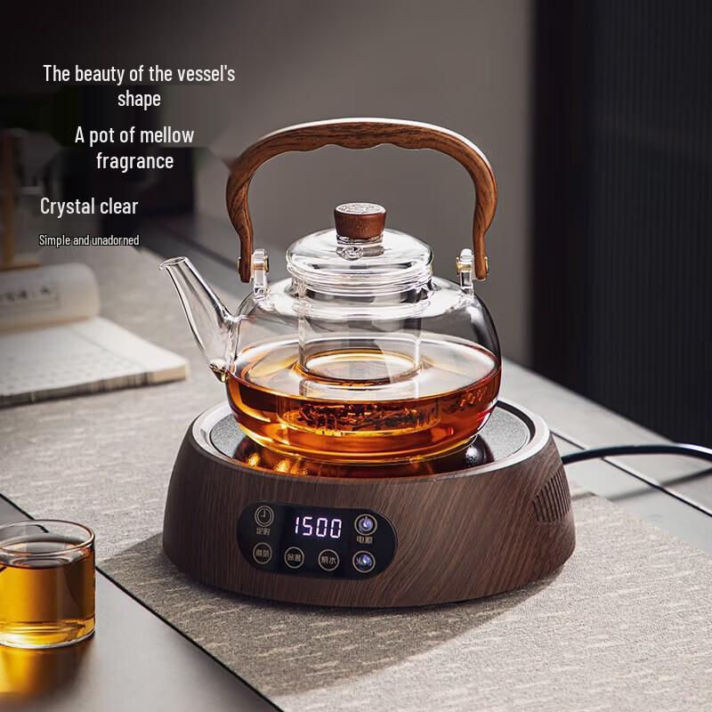 YIHUTEA Transparent Glass Tea Set with Beam Kettle