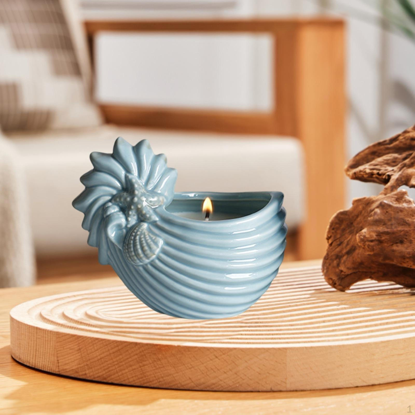 

Подсвечник в форме раковины, керамический настольный орнамент, чайная свеча для спальни