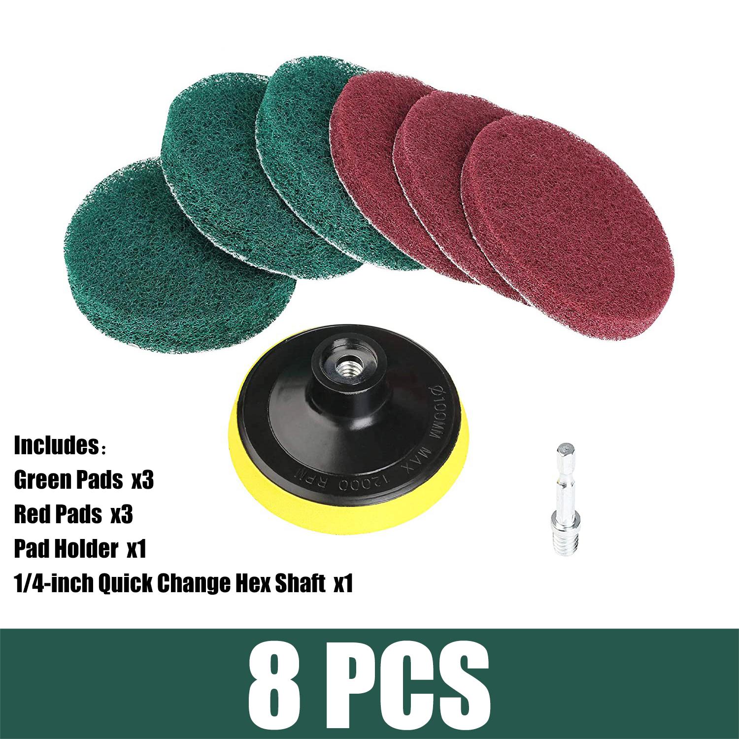 

8 шт. 4-дюймовая дрель с электрощеткой, скребок для плитки, чистящие салфетки, набор для чистки, бытовой инструмент для чистки ванной комнаты, полировки ванны 4 Inch