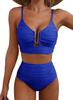 1Set Solid-color sexy gathered bikini swimsuit for women for beach wear