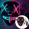 EL Cold Light LED Halloween Mask - Luminous Black V Mask for Shuffle Dance