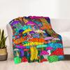 1pc Psychedelic Mushroom Garden blanket Soft and Warm for Sofa Office Camping Travel Livingroom Great Gift for Friends and Family Comfortable
