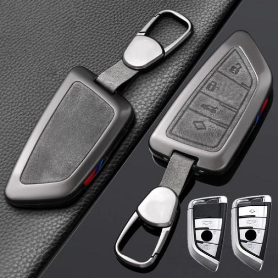 Zinc Alloy Leather Car Key Case Cover For BMW X5M X6 2 3 6 7 F15 X2 X5 X7 X3 X4