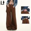 CHOCOOLATEit Women's High-Waist Wide-Leg Jeans