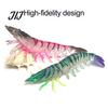 Flexible Fishing Baits 9.5cm/4.8g TPE Soft Bionic Shrimp Bait, Realistic Glitter Lure, Simulation Lifelike Swimming Prawn Swim Bait for Freshwater