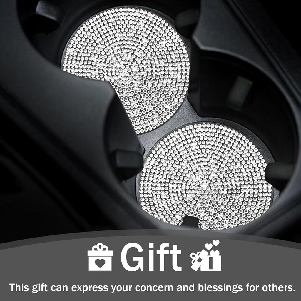 Fit for Jeep Bling Cover,Bling Interior Accessories,Car Cup Holder Coaster Bling Engine Start Stop Button Cover,Compatible with Grand Cherokee