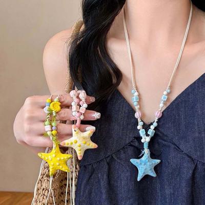 Beads Stacked Beaded Necklace High-end Exquisite Neck Pendant  Seaside Versatile