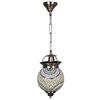 Spherical Shaped Glass Pendant/Hanging Turkish Lamp, Bulb Not Included (Multicolour, Made In India)