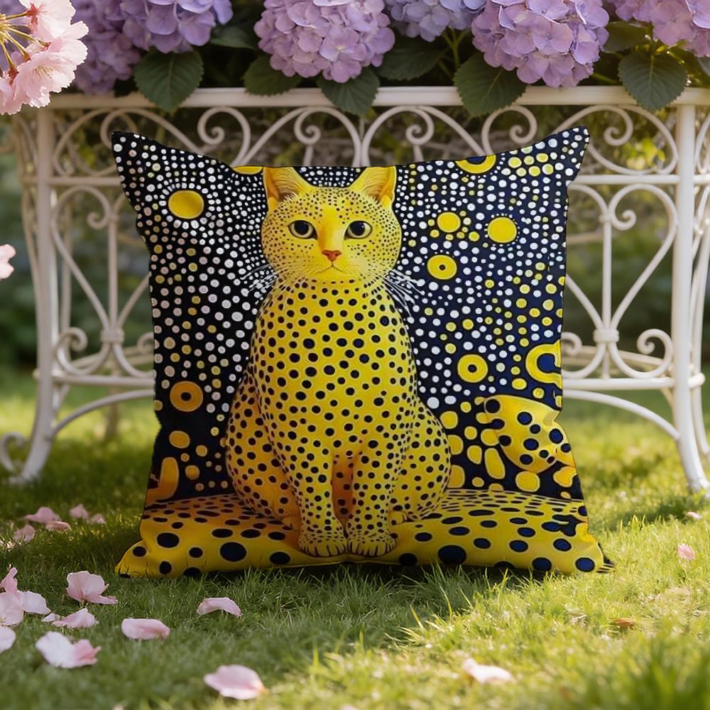 Y-Yayoi K-Kusama Abstract Art Pumpkin Cushion Cover Home & Car Dual-Scene Pillow Cover: Reversible for Premium Comfort