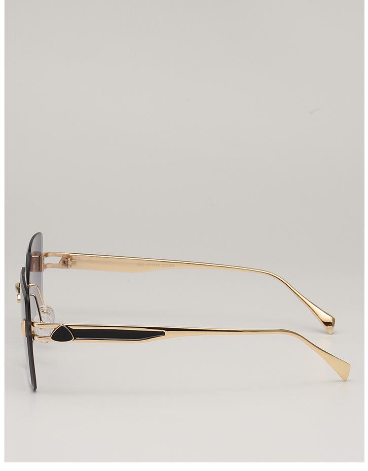 European & American Frameless Gradient Sunglasses: Trendy Large Metal Frames