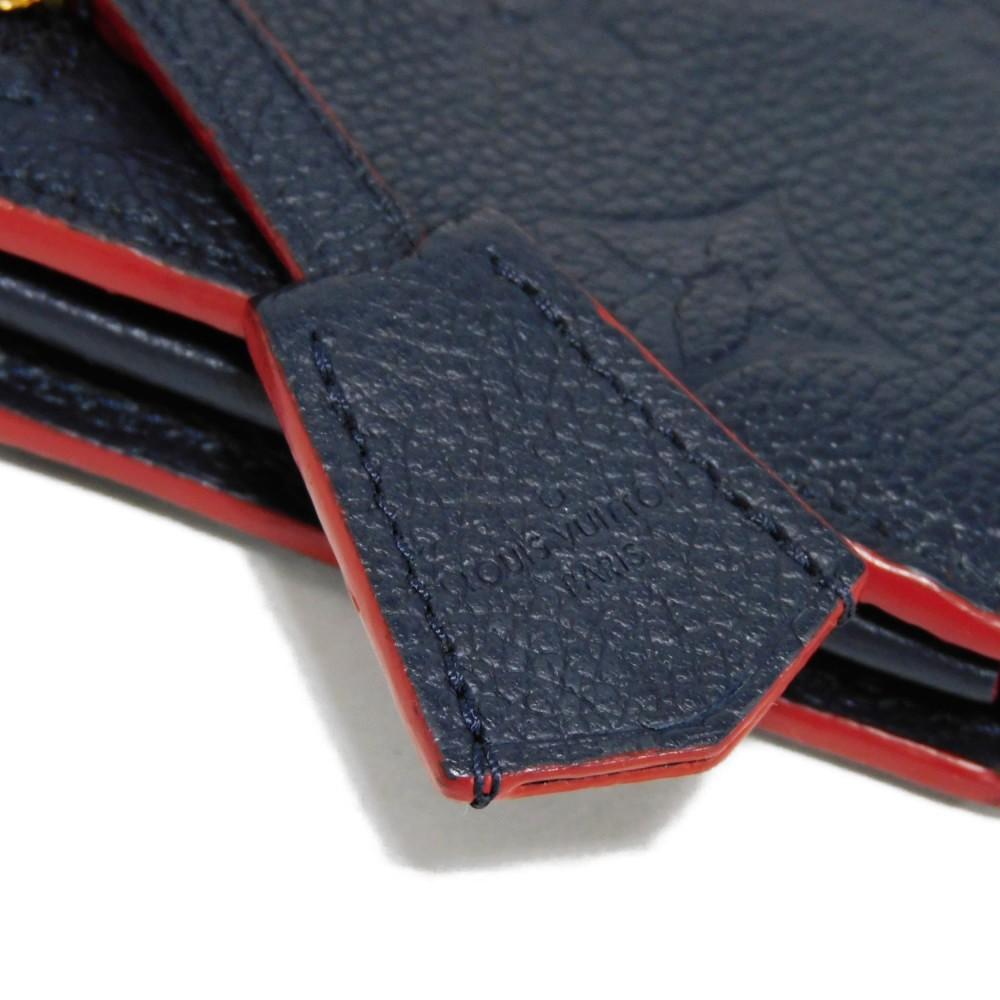 Used 12564 Portefeiulle Pont Neuf M62127 7940 LV logo flower navy red Monogram Empreinte Marine Rouge unisex from Japan