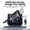 240W USB C Cable Fast Speed Data Transfer LED Display and PD3.1 Power Delivery Capability for Multiple Electronics