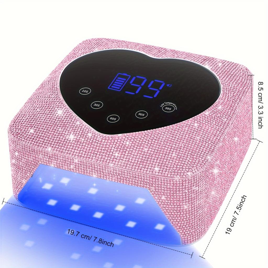 Lumină UV fără fir reîncărcabilă pentru unghii de 72 W - Uscare rapidă, 5 setări de temporizator, comenzi tactile și senzori automati - Perfect pentru aplicarea lacului de unghii cu gel